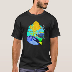 Camiseta Tang azul Tangs amarillos Tanque de peces de arrec