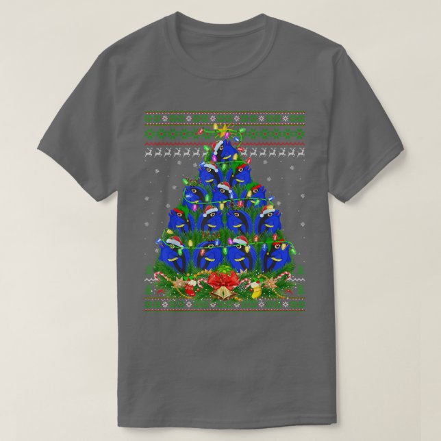 Camiseta Tang Fish Xmas Árbol de iluminación Santa Tang Ugl (Diseño del anverso)