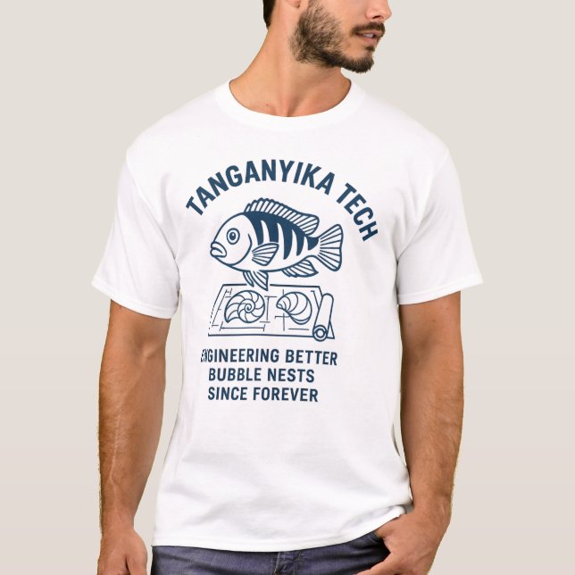 Camiseta Tanganyika Tech - Parodia de la huella azul de She (Anverso)