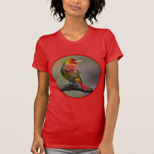Camiseta Tángara escarlata mudando - Fotografía original