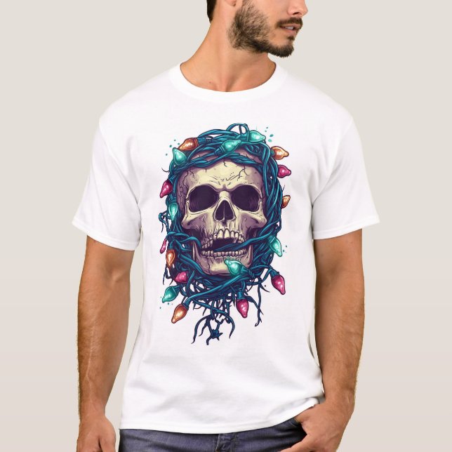 Camiseta Tangled Skullmas � Funny Xmas Skeleton (Anverso)