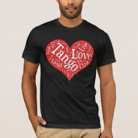 Tango Love Live y Laugh Red Heart Word Art