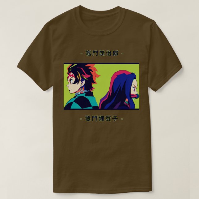 Camiseta tanjiro kamado y nezuko kamado In Wpap Art (Diseño del anverso)