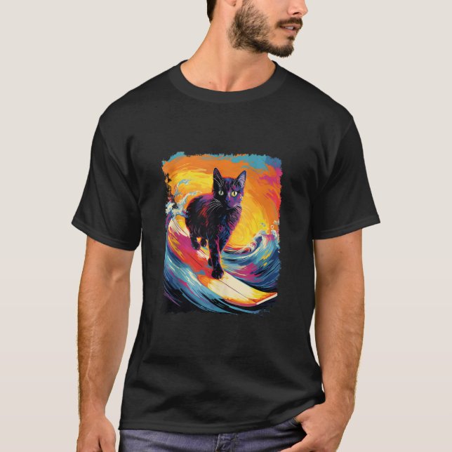 Camiseta Tank de Surfing Black Cat Paddle Board (Anverso)