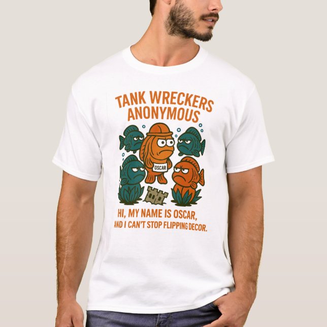 Camiseta Tank Wreckers Anonymous - Funny Oscar Cichlid (Anverso)