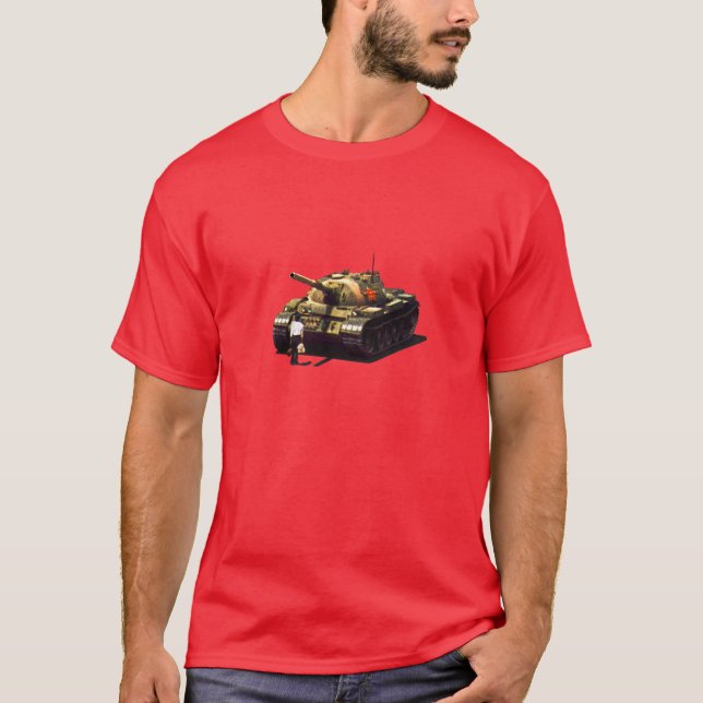Camiseta tankman de la Plaza de Tiananmen - rojo (Anverso)