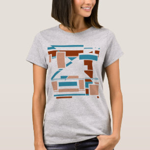 Camiseta Tannish Rust Turquoise Beige inspirado en el arte