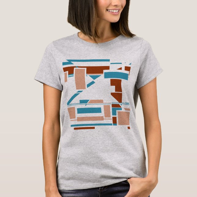 Camiseta Tannish Rust Turquoise Beige inspirado en el arte  (Anverso)