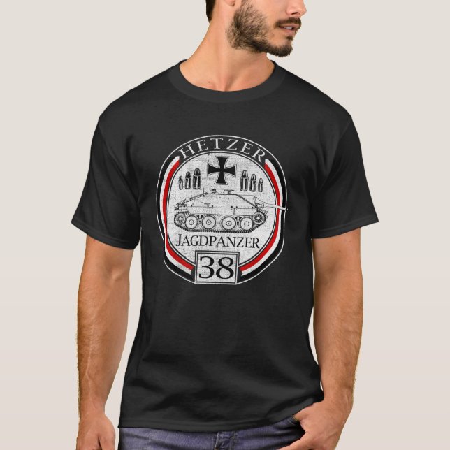 Camiseta Tanque alemán Hetzer Jagdpanzer 38 Infantería WII  (Anverso)