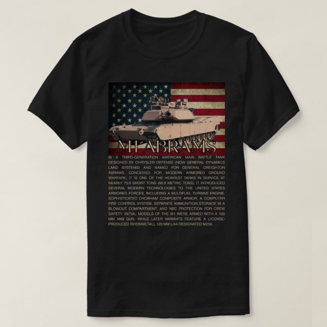 Camiseta Tanque de batalla principal M1 Abrams (Diseño del anverso)