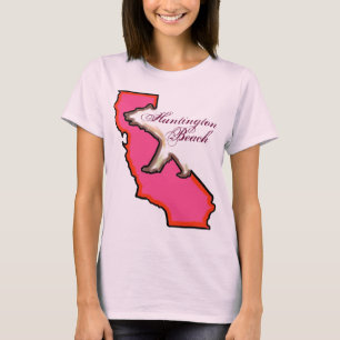 Camiseta Tanque de damas rosadas de Huntington Beach Califo