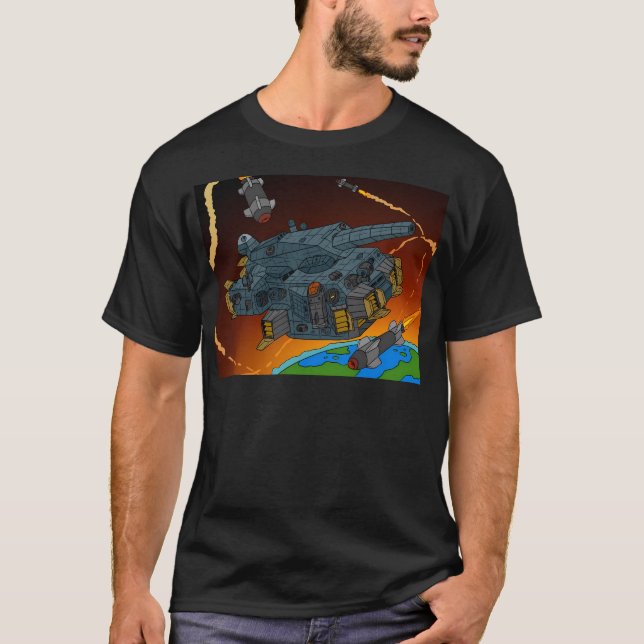 Camiseta Tanque Espacial de Ciencia Ficción. Tanque de bata (Anverso)