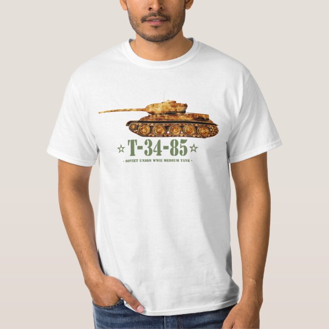 Camiseta Tanque medio soviético T-34-85 de la Segunda Guerr (Anverso)