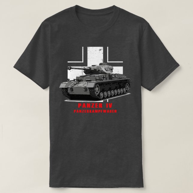Camiseta Tanque militar Panzerkampfwagen Panzer IV WW2 (Diseño del anverso)