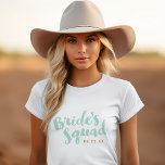 Camiseta Tanques del partido de novias personalizado de la<br><div class="desc">Personalizado de equipos y tanques de fiesta de novias con el gráfico "Bride's Squad" en un guión elegante. Personalízalo con tu fecha de boda, etiqueta boda, nombres u otro texto personalizado. ¡Un regalo perfecto para las novias, las damas de honor y la fiesta de bodas para la soltera o el...</div>