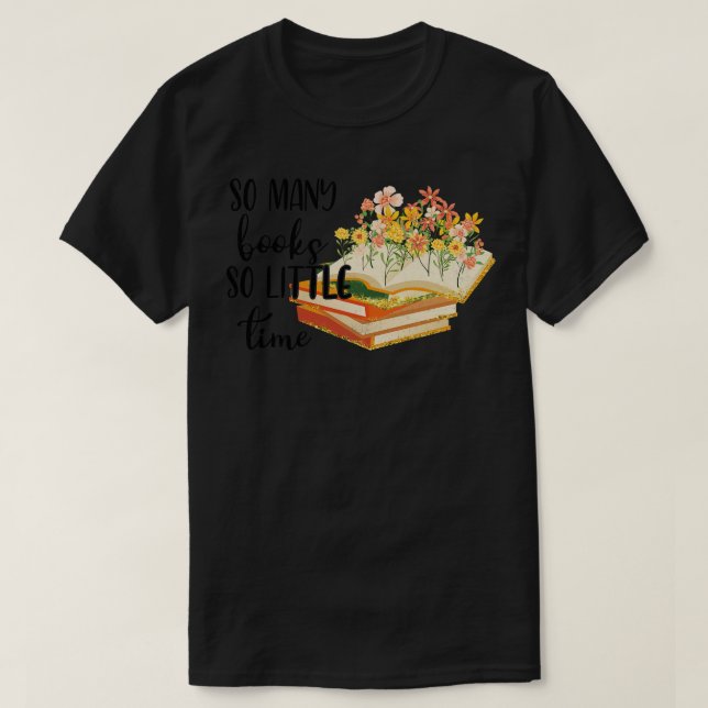 Camiseta tantos libros tan poco tiempo (Diseño del anverso)