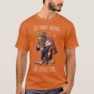 Camiseta Tantos libros tan poco tiempo divertido regalo de 