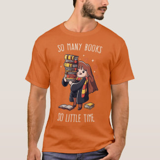 Camiseta Tantos libros tan poco tiempo divertido regalo de