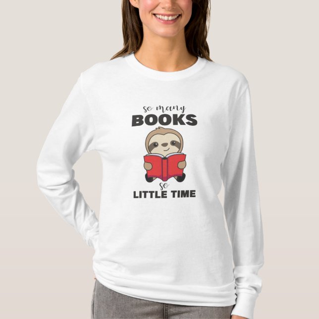 Camiseta Tantos libros tan poco tiempo Lull leyendo libro (Anverso)