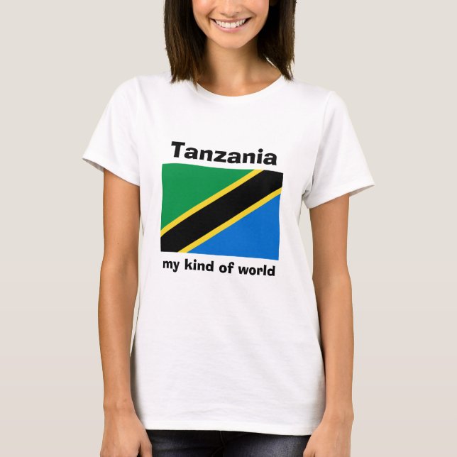 Camiseta Tanzania Bandera + Mapa + Texto (Anverso)