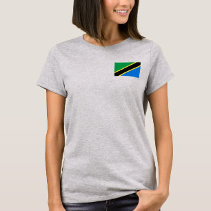 Camiseta Tanzania Flag and Map dk T-Shirt