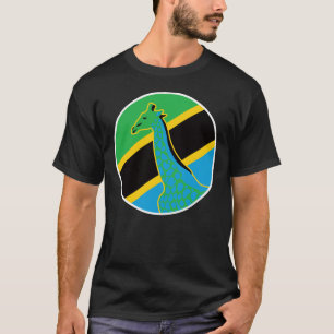 Camiseta Tanzania Giraffe Bandera nacional animal de Tanzan