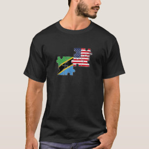 Camiseta Tanzania Usa Amor Roots Bandera Tanzana Estadounid