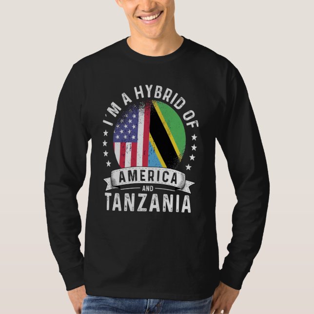 Camiseta Tanzanian American Patriot Grown Flag Humor (Anverso)