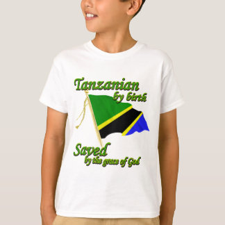 Camiseta tanzano de nacimiento salvado por la gracia de Dio
