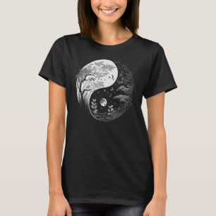 Camiseta Taoismo blanco y negro Yin Yang en Nature Taijitu