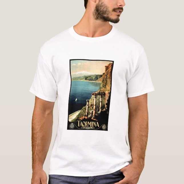 Camiseta TAORMINA ITALIA Sicilia Vieja Italia ENIT Viaje y  (Anverso)