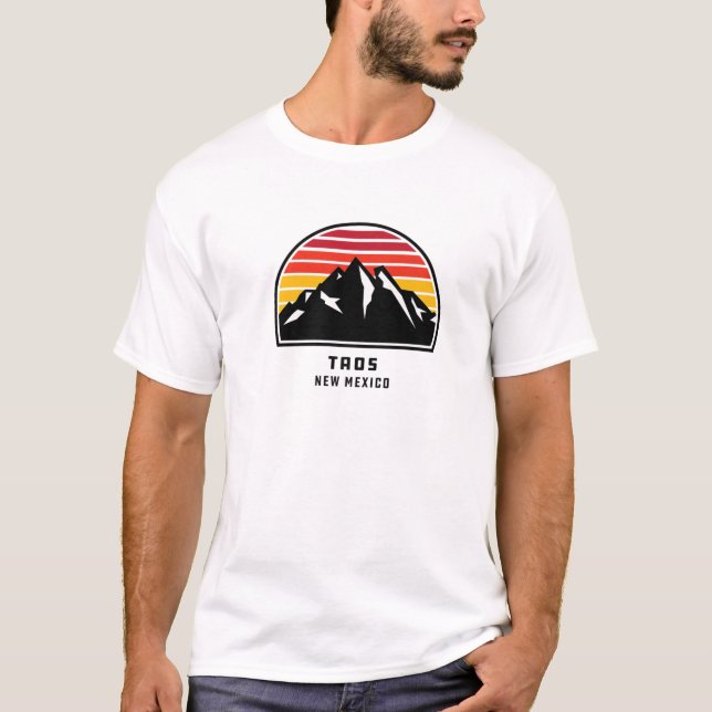 Camiseta Taos Nuevo México estilo retro Mountain Sunset Gua (Anverso)