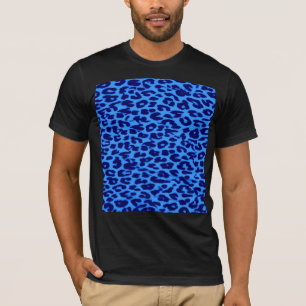 Camiseta Tapa azul de piel de leopardo
