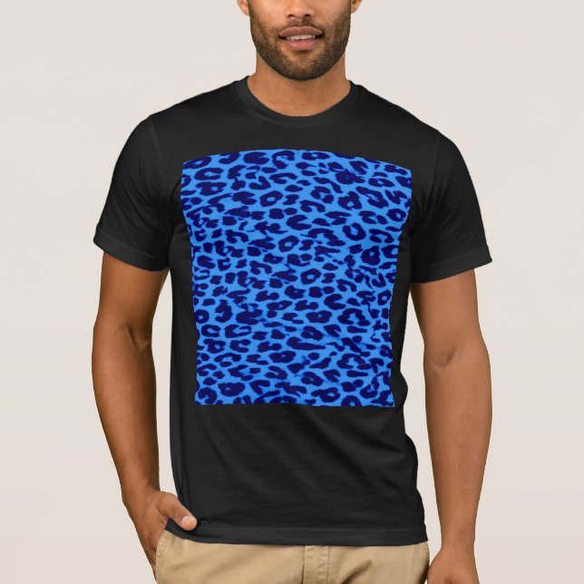 Camiseta Tapa azul de piel de leopardo (Anverso)