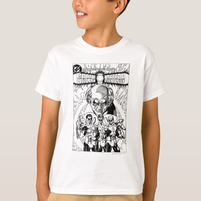 Camiseta Tapa cómica de tres farolillos verdes, negro y bla (Anverso)