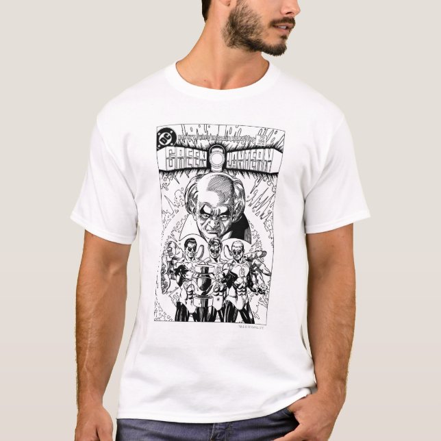 Camiseta Tapa cómica de tres farolillos verdes, negro y bla (Anverso)