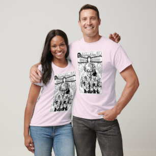 Camiseta Tapa cómica de tres farolillos verdes, negro y bla