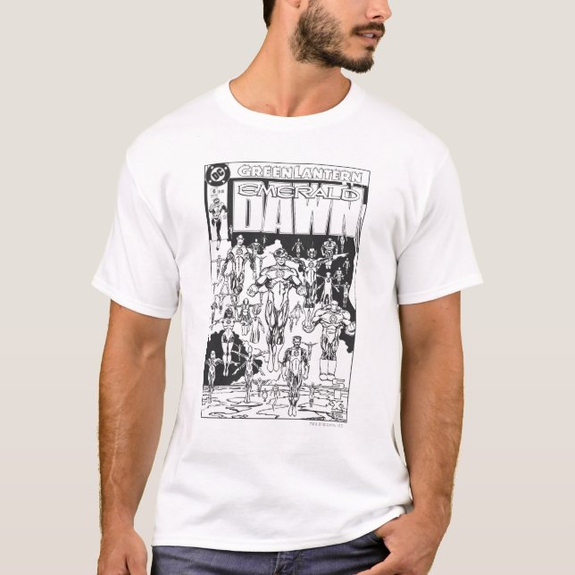Camiseta Tapa de amanecer esmeralda, negro y blanco (Anverso)