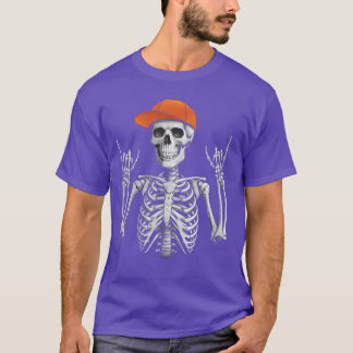 Camiseta Tapa de esqueleto de roquero Skater Cool Halloween