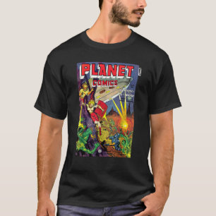 Camiseta Tapa de historietas de planetas de época