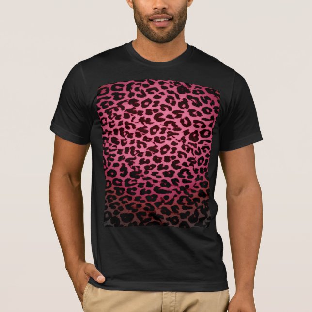 Camiseta Tapa de piel de leopardo de patrón rojo retro (Anverso)