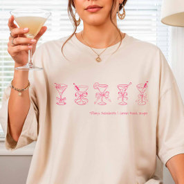 Camiseta Tapa de soltera de Martini rosa o sueño