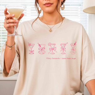 Camiseta Tapa de soltera de Martini rosa o sueño