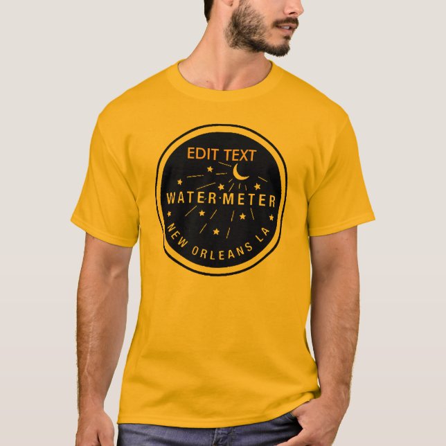 Camiseta Tapa del medidor de agua de Nueva Orleans, TEXTO D (Anverso)