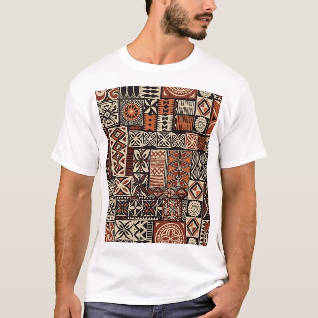 Camiseta Tapa hawaiano: Patchwork tribal (Anverso)