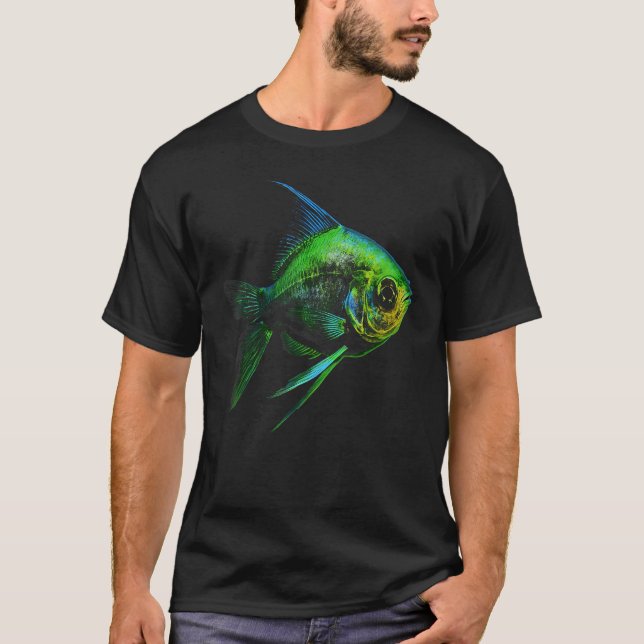 Camiseta Tapas gráficas de neón verde tetra para hombres mu (Anverso)