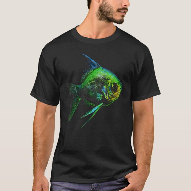 Camiseta Tapas gráficas de neón verde tetra para hombres mu (Anverso)