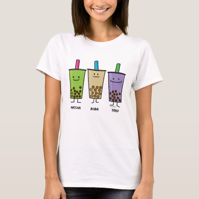 Camiseta Tapioca del taro de la leche de la bebida del (Anverso)