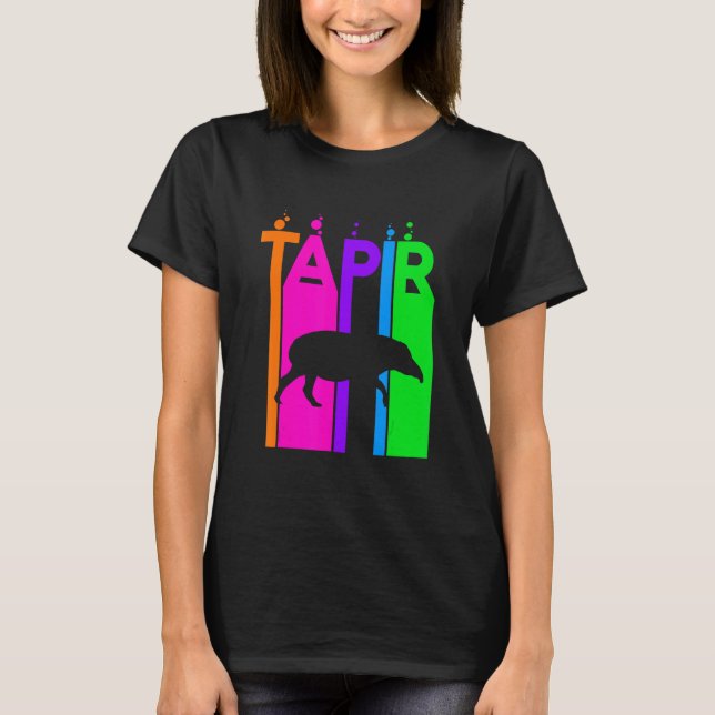 Camiseta Tapir Animal Rainbow Bubble With Silhouette (Anverso)