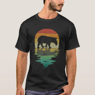 Camiseta Tapir Silhouette Sunset Retro Vintage 70S Naturale